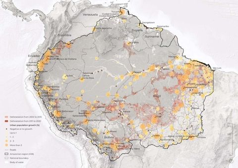 Mapa ciudades amazonicas